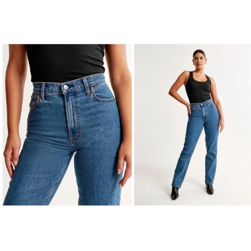 Abercrombie & Fitch The 90’s Straight Ultra High Rise Jeans with Curve Love - 25